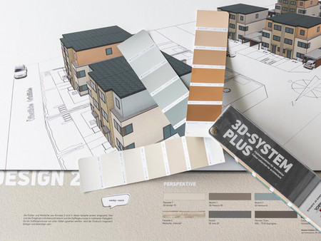 Hochwertige farbgenaue Druckerzeugnisse neben CAPAROL Farbfächer