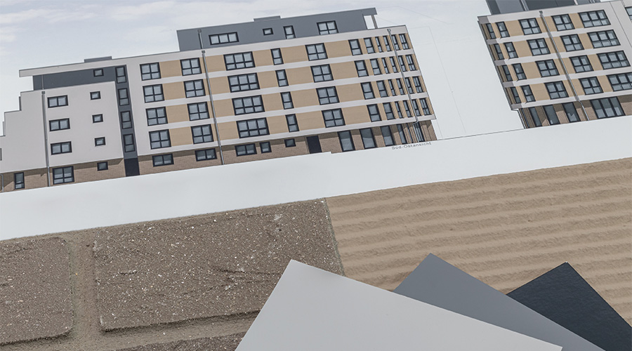 Technische Zeichnung von 4-stöckiges Gebäude