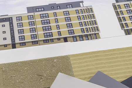 Technische Zeichnung von 4-stöckiges Gebäude