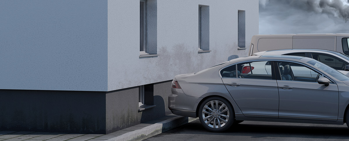 Feinstaub und Schmutz sind optisch wie strukturell problematisch für Fassaden Feinstaub und Schmutz sind optisch wie strukturell problematisch für Fassaden