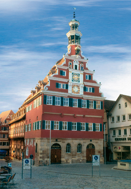 Verputzes Fachwerk im Renaissance-Stil im Alten Rathaus in Esslingen
