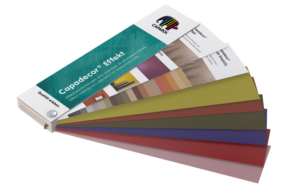 Capadecor® Effekt: Farbtonkarte mit über 50 Musteroberflächen