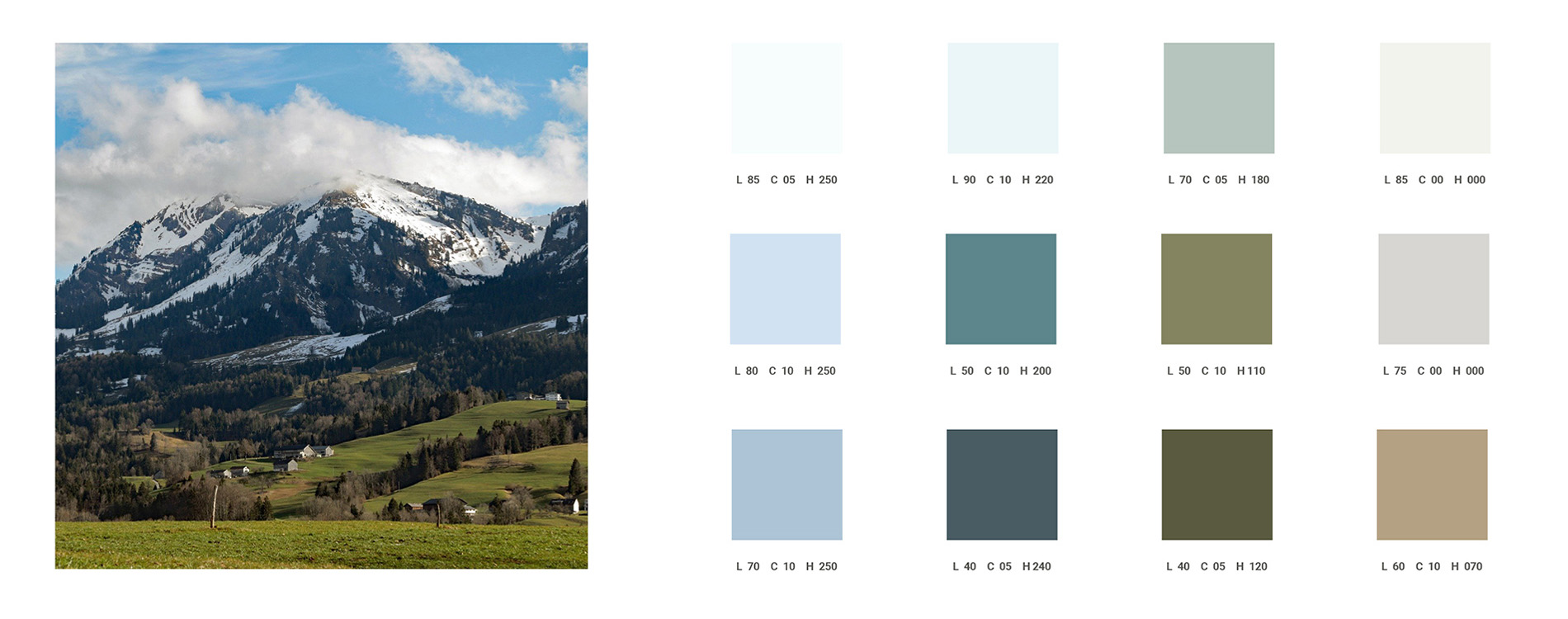 frische und kontrastreiche Farbstimmung am Alpenrand